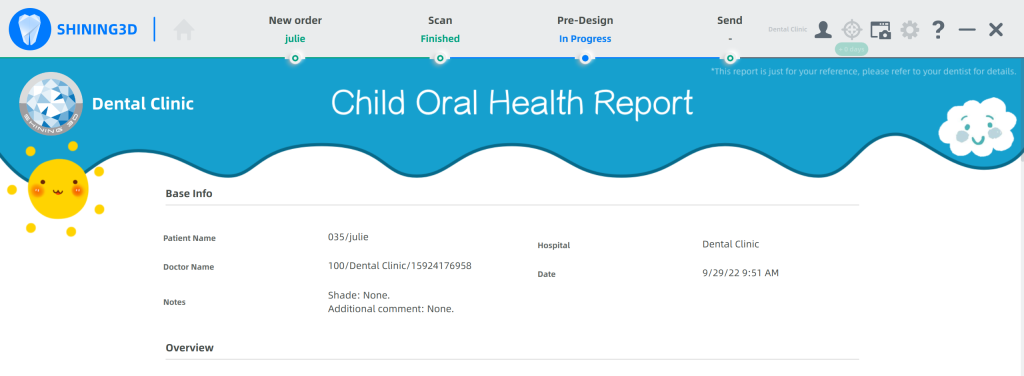 Children's oral treatment plan will be included in oral health report