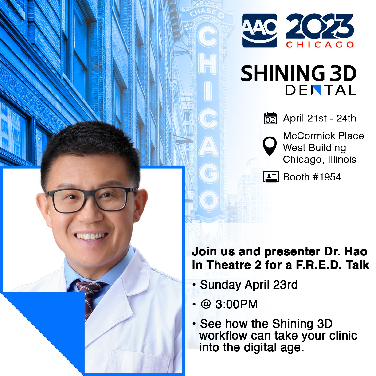 Join SHINING 3D in Chicago At 2023 AAO Annual Session SHINING 3D