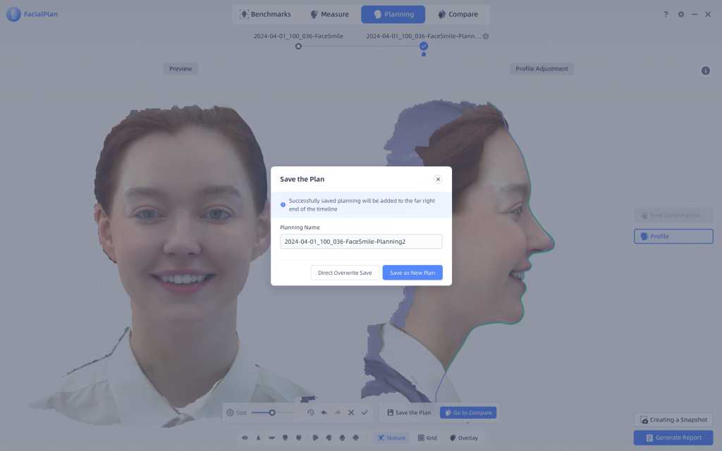 ConsulFace allows saving up to nine plans